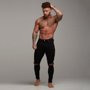 Father Sons Ripped Slim Stretch Black Jeans - FSH101 Father Sons Ripped Slim Stretch Black Jeans - FSH101