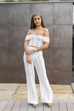 Load image into Gallery viewer, 'AYLA' Knitted Co ord Trouser White - CTJ010
